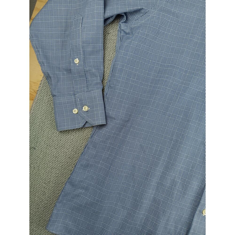 Brooks Brothers Regent Button Up Shirt Mens L 16.5-2/3 Blue Plaid Party No Tuck - Picture 3 of 13